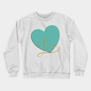 Turquoise Love Heart Crewneck Sweatshirt